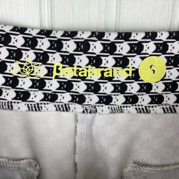 Betabrand Straight Leg Chino Dress Yoga Pants Catstooth Cat Print Size Small - Picture 7 of 9